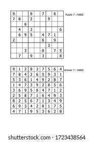 Sudoku Puzzle Spiel und Antwort harte Ebene für Erwachsene