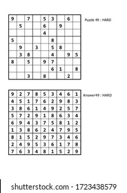 sudoku puzzle game and answer hard level for adult