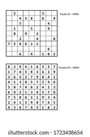 juego de puzzle sudoku y respuesta nivel duro para adultos