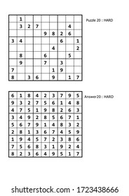 juego de puzzle sudoku y respuesta nivel duro para adultos