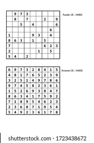 juego de puzzle sudoku y respuesta nivel duro para adultos