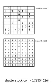 juego de puzzle sudoku y nivel duro de respuesta para adultos
