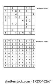 Sudoku Puzzle-Spiel und Antwort harte Ebene für Erwachsene