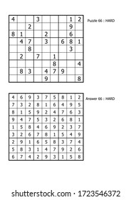Sudoku Puzzle-Spiel und Antwort harte Ebene für Erwachsene