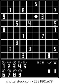 Sudoku puzzle game vector icon. filled flat sign for mobile concept and web design. Sudoku numbers glyph icon. Symbol, logo illustration. Vector graphics