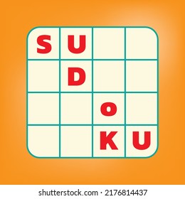 sudoku puzzles on orange background.  number place game