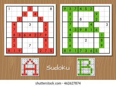 Conjunto vectorial Sudoku con respuestas. letras A, B