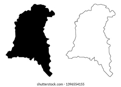 Sud-Ouest Region (Regions of Burkina Faso, Burkina Faso) map vector illustration, scribble sketch Sud Ouest map