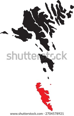 Suduroy Region Vector Map of Faroe Islands of Denmark