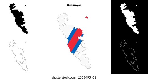 Suduroyar region outline map set