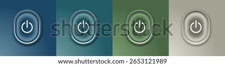 Sue four buttons of different colors. All of them are the same size and shape. All are connected to a power source. Vector