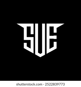 Diseño del logotipo de la letra de SUE con el fondo blanco en ilustrador, estilo moderno de la superposición de la fuente del alfabeto del logotipo del Vector, diseños de la caligrafía para el logotipo, cartel, invitación, etc.