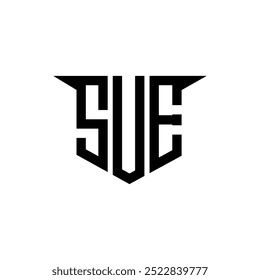 Diseño del logotipo de la letra de SUE con el fondo blanco en ilustrador, estilo moderno de la superposición de la fuente del alfabeto del logotipo del Vector, diseños de la caligrafía para el logotipo, cartel, invitación, etc.