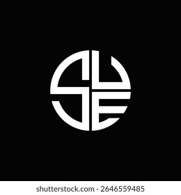 SUE logo SUE icon SUE monogram SUE letter minimalist Circle flat Unique modern abstract logo design.
