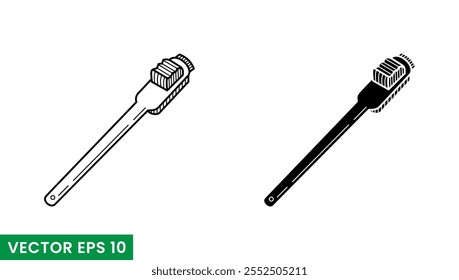 suede cleaning brush line art and glyphs vector icon isolated on white background