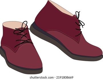 Calzado de botas de cuero de sueed en vector	