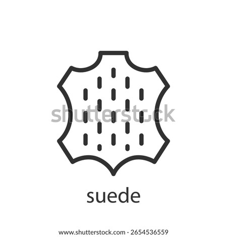 Suede, linear icon. Soft brushed leather. Line with editable stroke.