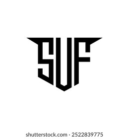 Projeto de logotipo de letra SUF com fundo branco no ilustrador, logotipo vetorial estilo de sobreposição de fonte alfabeto moderno, projetos de caligrafia para logotipo, cartaz, convite, etc.