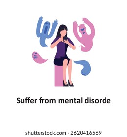 Suffer from mental disorder Vector illustration which can easily modify or edit which can easily modify or edit


