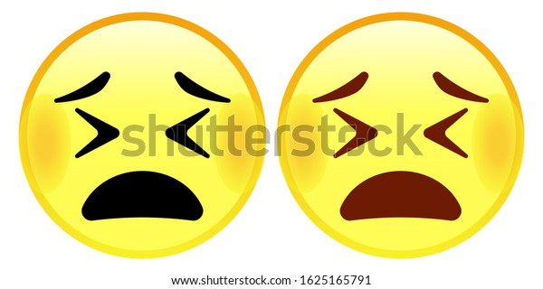 Suffering Face Emoji Sad Depressed Emoticon Stock Vector Royalty Free