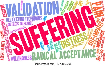Suffering Word Cloud On White Background Stock Vector (Royalty Free ...