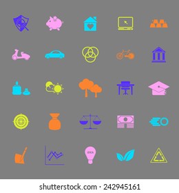 Sufficient economy color icons on gray background, stock vector