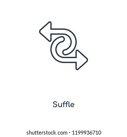 Suffle Symbol concept line icon. Linear Suffle Symbol concept outline symbol design. This simple element illustration can be used for web and mobile UI/UX.
