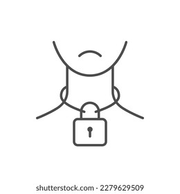 Suffocation feeling line outline icon