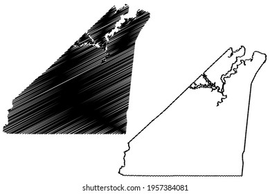 Suffolk city County, Commonwealth of Virginia (Independent city, U.S. county, United States of America) map vector illustration, scribble sketch Suffolk map