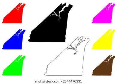 Suffolk city County, Commonwealth of Virginia (Independent city, U.S. county, United States of America, USA, EUA) mapa ilustração vetorial, esboço de rabisco Suffolk map