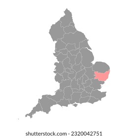 Suffolk Karte, ZeremonienCounty von England. Vektorgrafik.