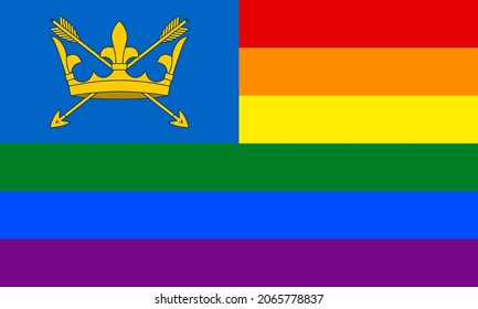Fahnen für Suffolk und Regenbogen. Vektorgrafik-Verhältnis 3:5
