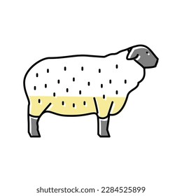 suffolk sheep color icon vector. suffolk sheep sign. isolated symbol illustration