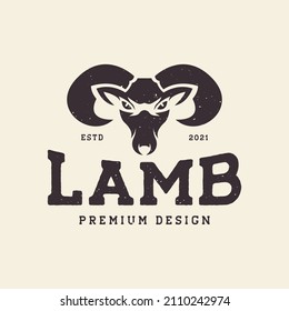 Suffolk sheep vintage logo design, vector graphic symbol icon sign illustration