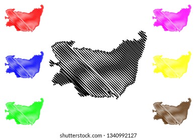 Suffolk (United Kingdom, England, Non-metropolitan County, Shire County) Map Vector Illustration, Scribble Sketch Suffolk Map