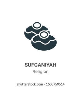 Sufganiyah glyph icon vector on white background. Flat vector sufganiyah icon symbol sign from modern religion collection for mobile concept and web apps design.