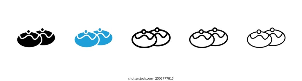 Sufganiyah icon in black and blue colors