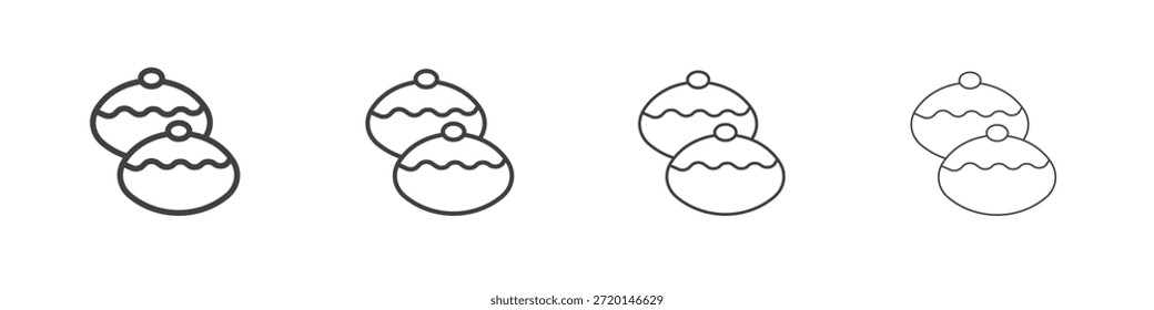 Sufganiyah ícone conceito Pictograma Linear. Ilustração de elemento simples.
