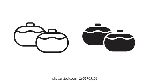 Sufganiyah ícone elemento de design. Traçado editável. Vetor