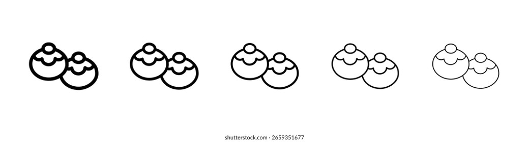 Sufganiyah ícone preenchido conceito de sinal plano para web design.