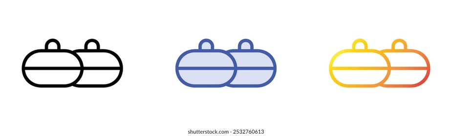 sufganiyah icon. Linear, Blue Fill and Gradient Style Design Isolated On White Background