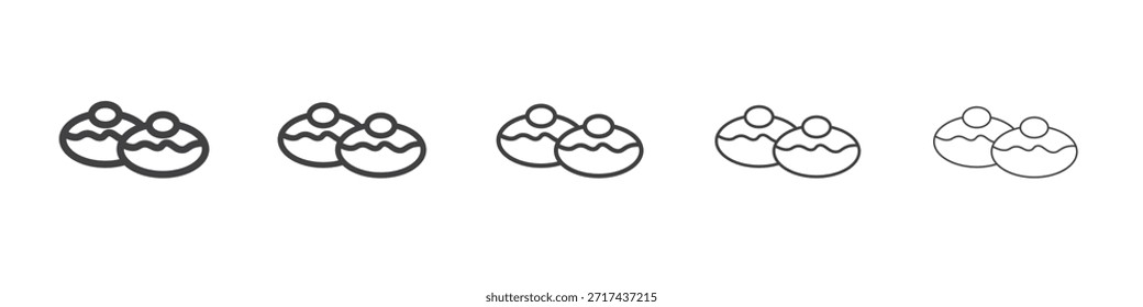 Icono de Sufganiyah en el concepto de trazos lineales