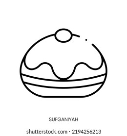 sufganiyah icon. Linear style sign isolated on white background. Vector illustration