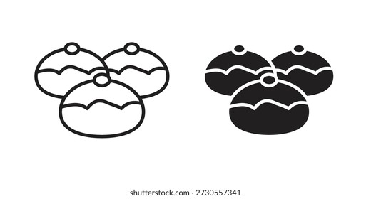Sufganiyah icon set. minimal logotype web element pack.