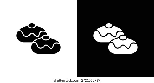 Sufganiyah icono silueta Vector plano paquete de diseño de ilustración.