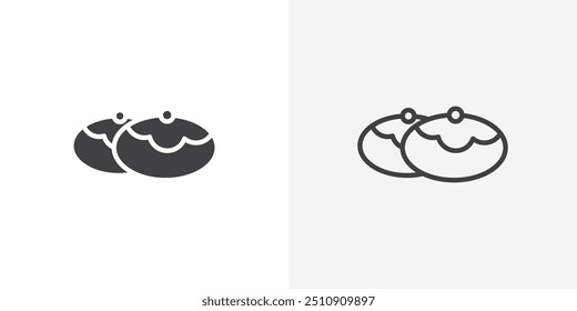 Sufganiyah icon in solid and outlined style