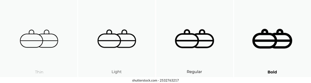 sufganiyah icon. Thin, Light Regular And Bold style design isolated on white background