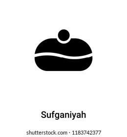 Sufganiyah icon vector isolated on white background, logo concept of Sufganiyah sign on transparent background, filled black symbol