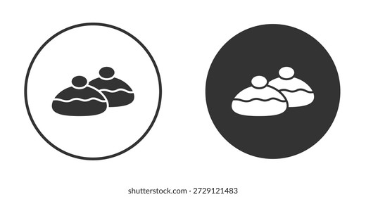 Sufganiyah Symbol, Vektorsilhouette in schwarz. einfacher flacher Symbolvektor.