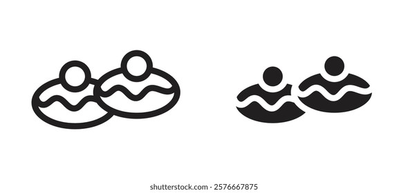 Sufganiyah icons in outline and stroke versions